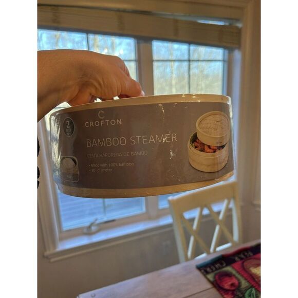 CROFTON 100% BAMBOO STEAMER 2 Piece Set 10" Diameter Instructions NEW IN SEAL - Picture 4 of 7